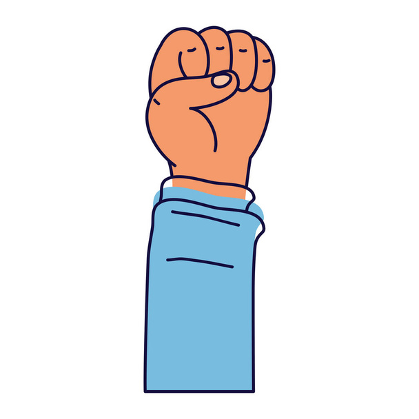 kéz emberi ököl tiltakozás ikon - Vektor, kép