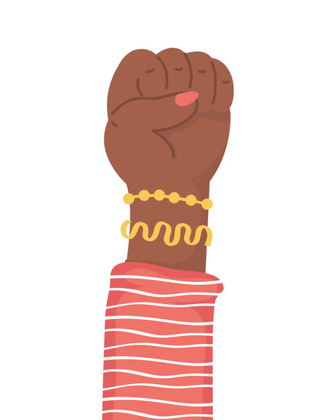 afro hand human fist protest icon - Vektori, kuva