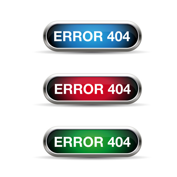 Error 404 web button set - Vector, Image