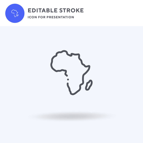 Afrika ikona vektor, vyplněné ploché znamení, pevný piktogram izolované na bílém, logo ilustrace. Ikona Afriky pro prezentaci. - Vektor, obrázek