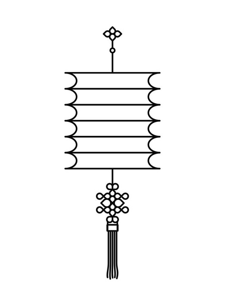 Elszigetelt kínai lámpás vonal stílus ikon vektor tervezés - Vektor, kép
