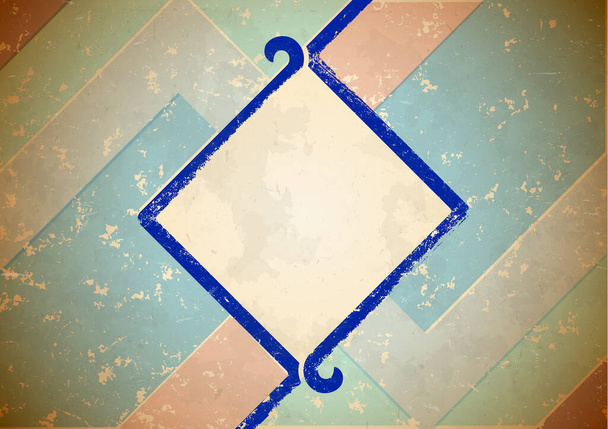 Aged frame with blue border - Vektör, Görsel