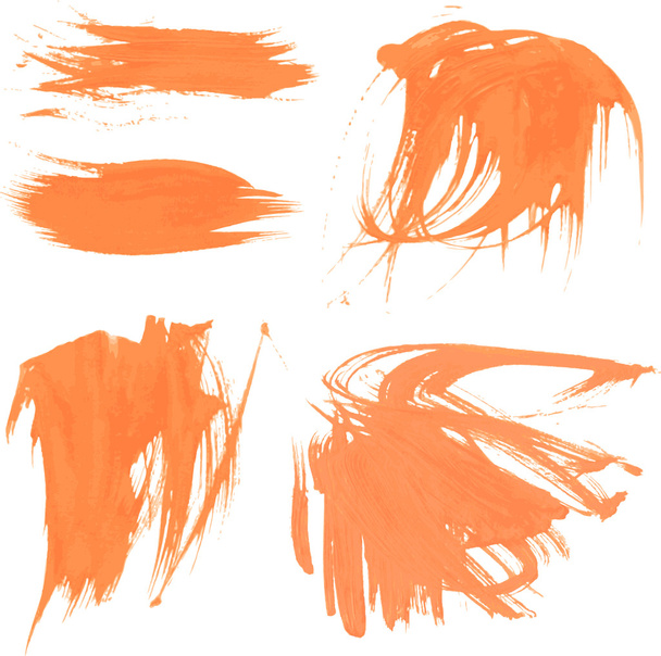 Set Textur orange Farbschmierereien - Vektor, Bild