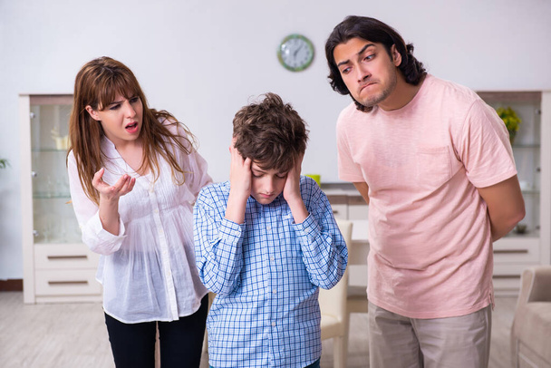 Family conflict with husband and wife and child - Photo, Image