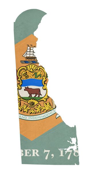 Mapa de la bandera de Grunge state of Delaware
 - Foto, Imagen