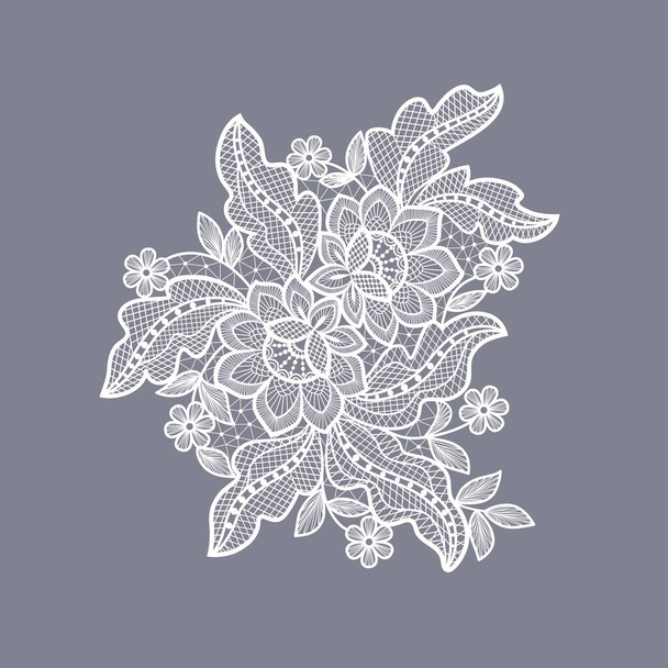 flores de encaje, elemento decorativo floral de encaje - Vector, imagen
