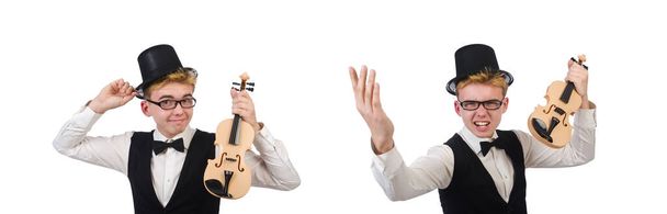 Legrační houslista izolované na bílém - Fotografie, Obrázek
