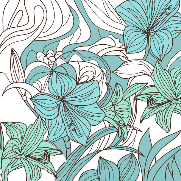 blue Seamless texture with floral pattern, copy space background - Fotó, kép