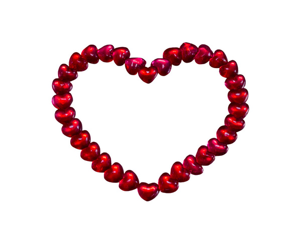 Red heart jelly bean on white - Foto, Imagen