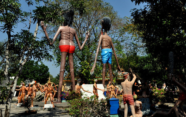 Bang Saen, Thailand: Garden of Hell Figures at Wat Saen Suk - Photo, Image