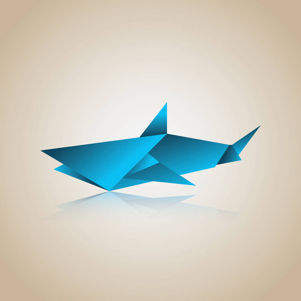 creative vector illustration of origami shark fish  - Vetor, Imagem