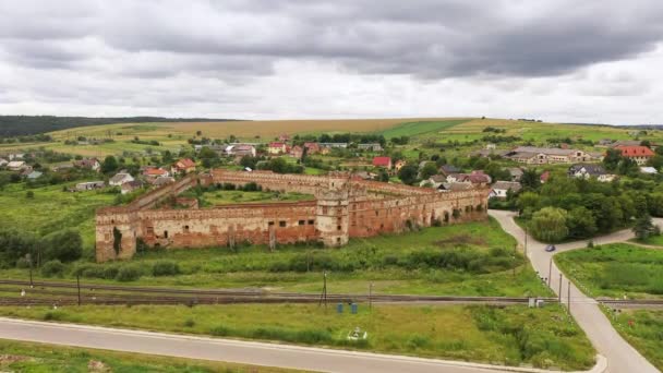 Staroselsky castle ruins Lviv region Ukraine aerial view. - Footage, Video