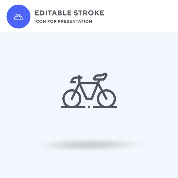 Vector de icono de bicicleta, signo plano lleno, pictograma sólido aislado en blanco, ilustración del logotipo. Icono de bicicleta para la presentación. - Vector, imagen