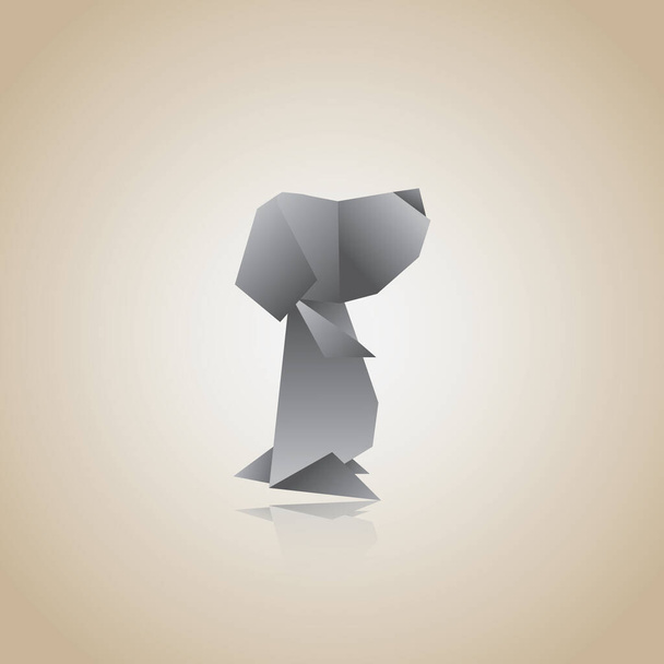 creative vector illustration of origami dog  - Vektori, kuva