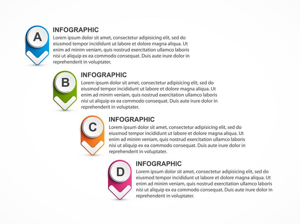 Options infographic, timeline, design template for business presentations or information banner. - Vector, afbeelding