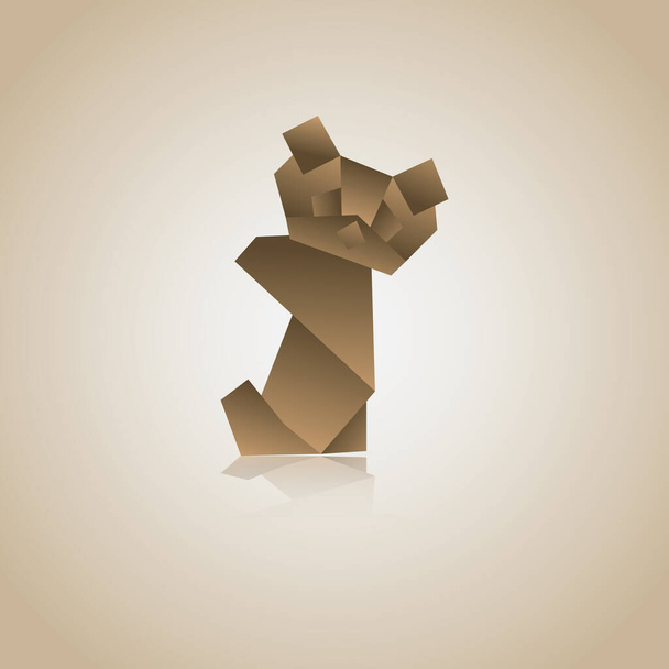 creative vector illustration of origami bear  - Vektör, Görsel