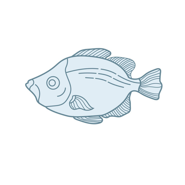 fish vector illustration, icon element background - Wektor, obraz