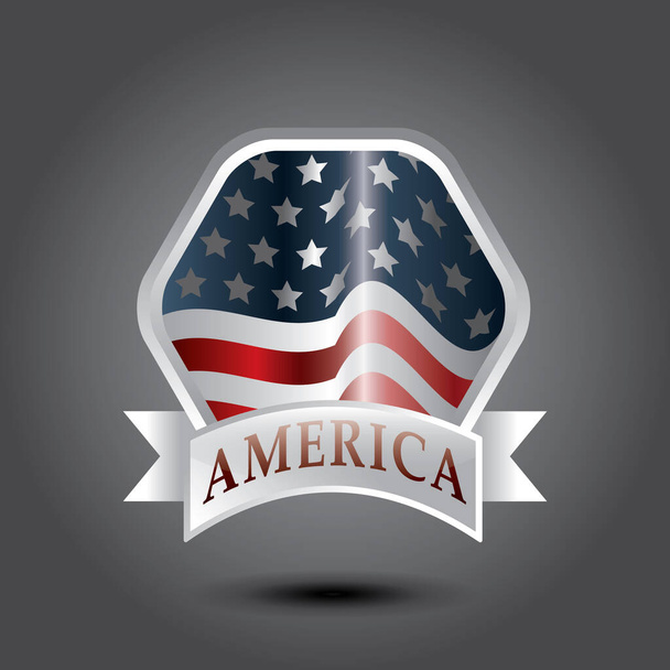 simple stylized banner with usa icon, vector illustration - Wektor, obraz