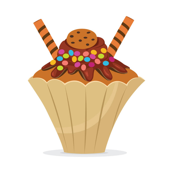 cupcake icon vector illustration - Vector, Image