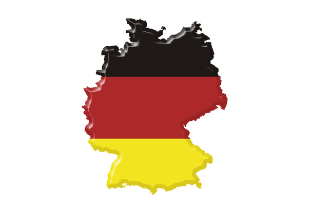 Duitse kaart en vlag - Foto, afbeelding