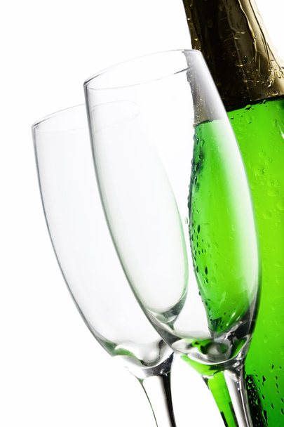 Bottle of alcoholic drink with glass - Foto, Imagem
