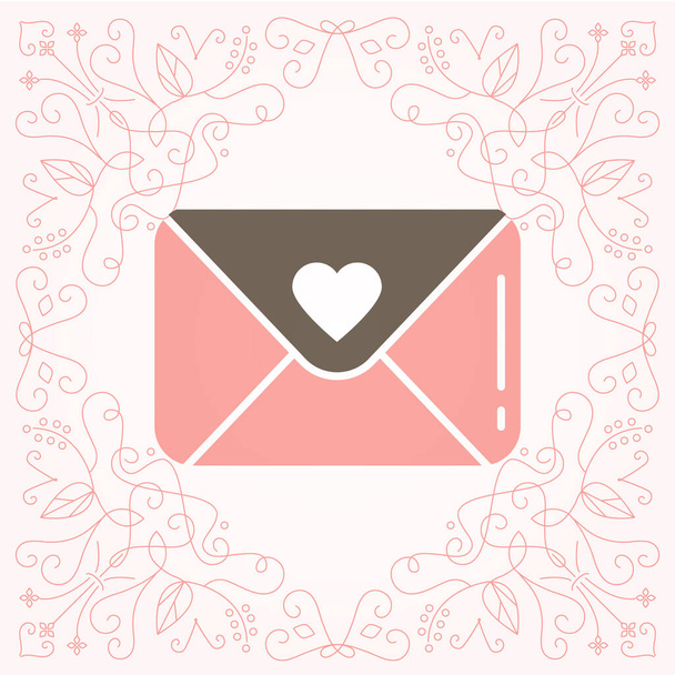 simple stylized banner with valentines day icons, vector illustration - Vecteur, image