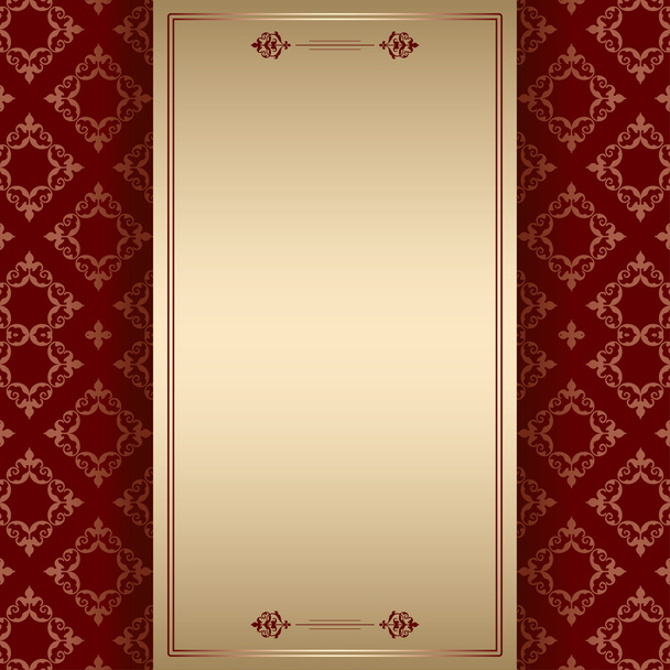 brown ornamental background with center frame - vector - Vector, Image