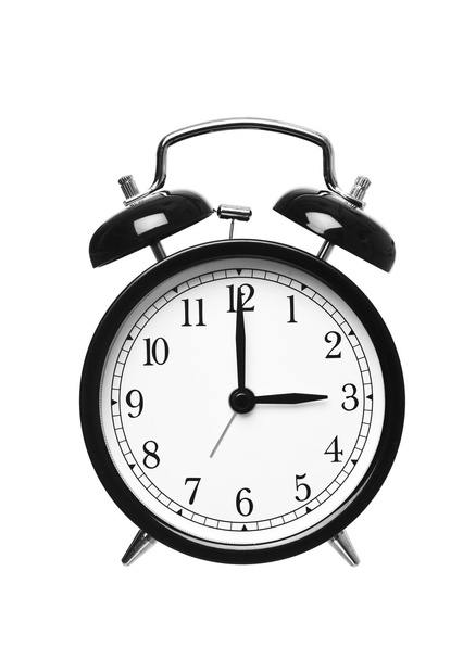 Alarm clock shows Three o`clock - Φωτογραφία, εικόνα