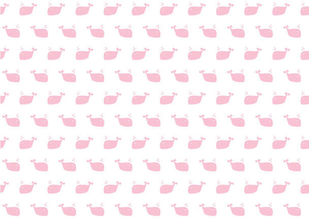 Seamless sea cute pattern with whale, summer pattern vector - Vector, Image