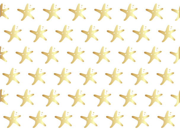 Seamless sea cute pattern with starfish summer pattern vector - Vector, Image