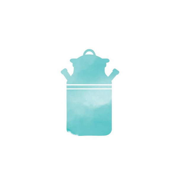 szarvasmarha tej víz szín stílus logó és vektor ikon - Vektor, kép