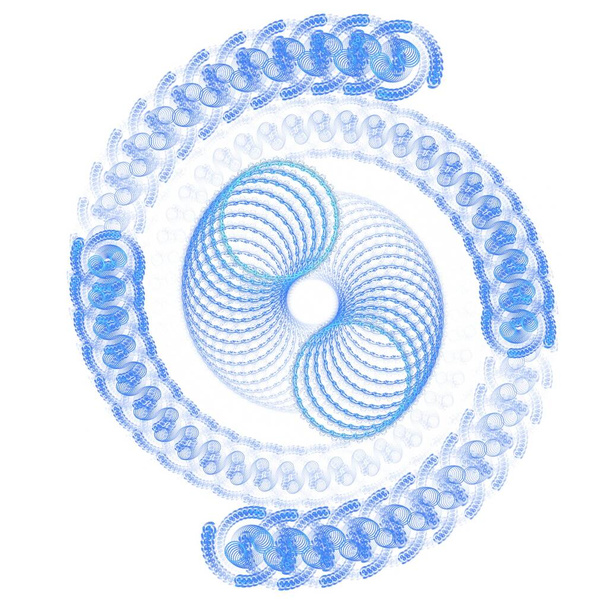 μπλε σπείρες σπιράλ σε λευκό φόντο - Φωτογραφία, εικόνα