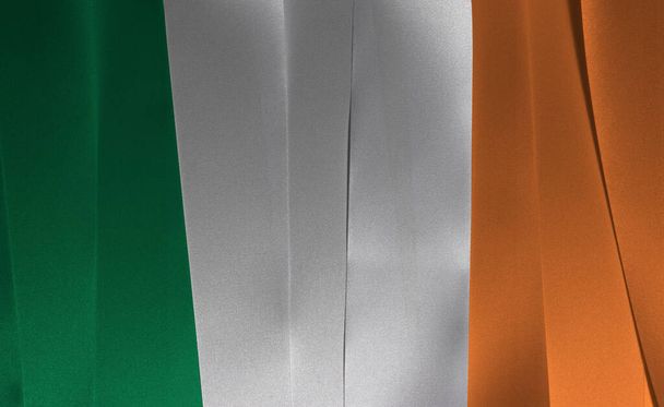 Ruban coloré comme drapeau national de l'Irlande, un tricolore vertical de vert blanc et orange. - Photo, image
