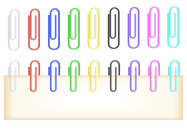 Colorful paper clips collection - Vector, Image