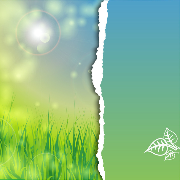 Синее небо, зеленая трава
 - Вектор,изображение