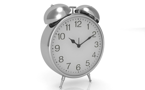 3D illustration of clock on white background - Zdjęcie, obraz