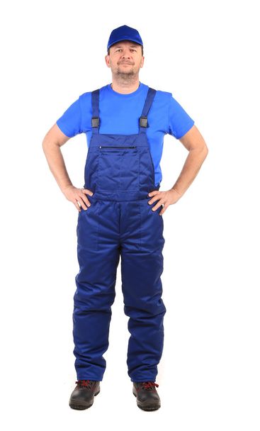 Worker in blue overalls. - Fotografie, Obrázek