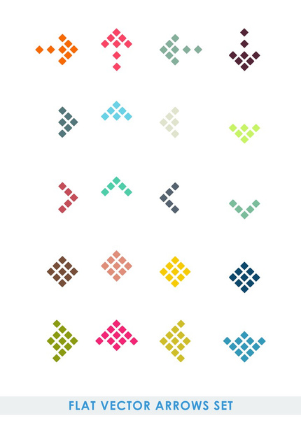 Flat color vector arrows set - Διάνυσμα, εικόνα