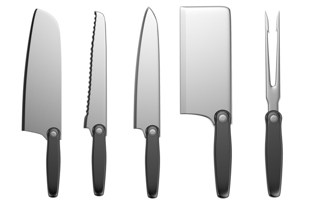 Realistico rendering 3d di coltelli da cucina
 - Foto, immagini