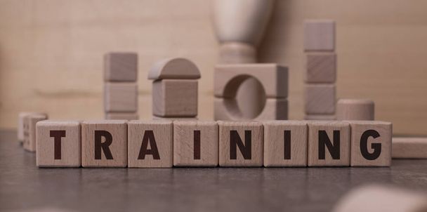 Word "Training" written with wooden blocks - Foto, Bild