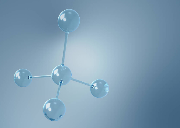Molécula ou estrutura limpa do átomo fundo para a ciência, química e biotecnologia. Resumo ilustração gráfica ciência fundo médico 3d renderização. - Foto, Imagem