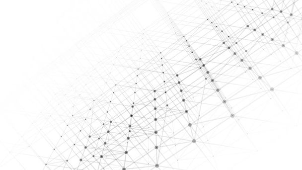 Modern background with connecting dots and lines. Network connection structure on white background. Vector illustration. - Vector, Image