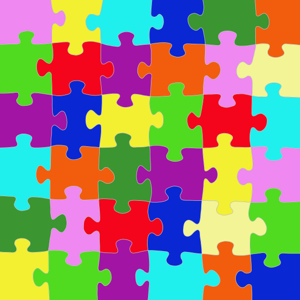 Multicolored puzzle with a white outline. Design concept. Copy of the space. - Photo, Image