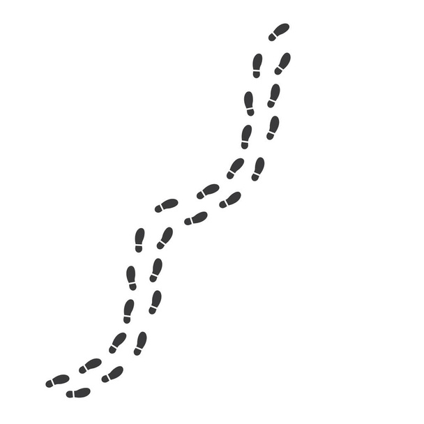 кроки друк маршруту Векторні ілюстрації шаблон дизайну
 - Вектор, зображення