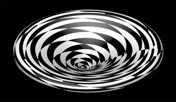 Digital wireframe tunnel. Spiral 3D tunnel grid. Background abstract vector image - Vector, Image