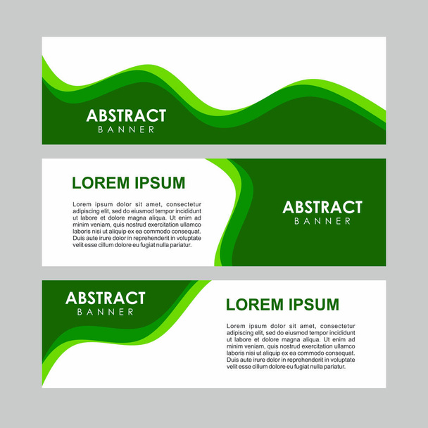 astratto colorato elegante banner design modello vettoriale, professionale moderno elemento grafico banner con sfondo verde ondulato colore - Vettoriali, immagini