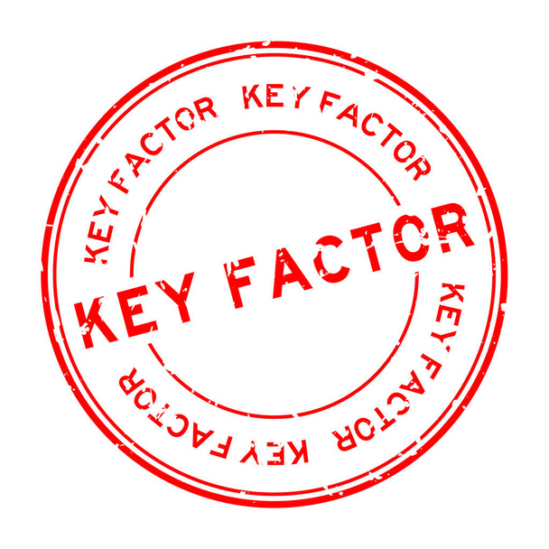 Grunge rode sleutelfactor woord rond rubber zegel stempel op witte achtergrond - Vector, afbeelding