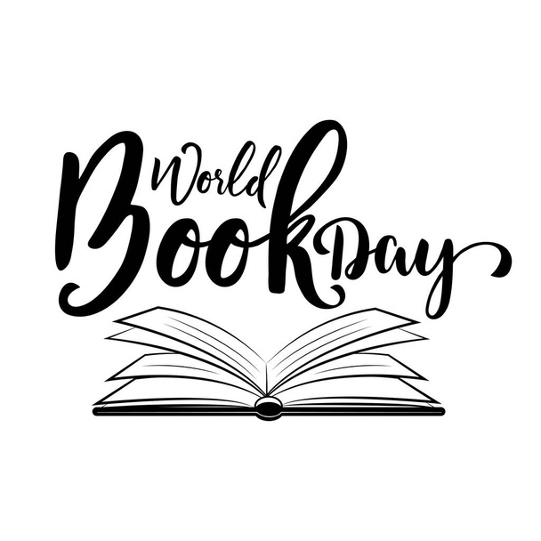 Journée mondiale du livre. Illustration vectorielle avec livre ouvert - Vecteur, image