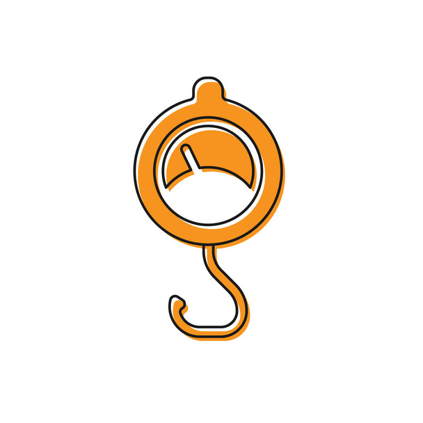 Icona in scala Spring arancione isolata su sfondo bianco. Bilancia per pesare. Determinazione del peso. Vettore - Vettoriali, immagini