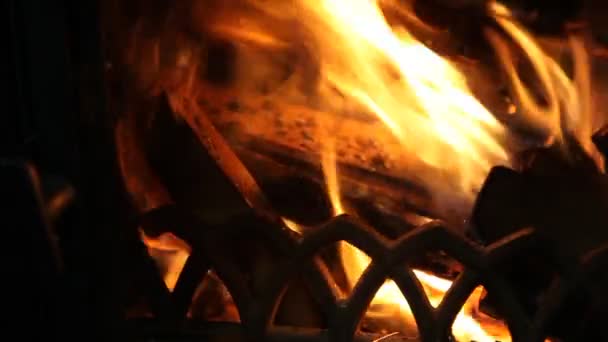 The dying embers in the fireplace - Footage, Video